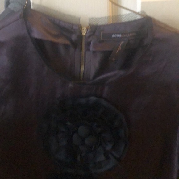 BCBG elegant dress in deep purple with flower pattern - Picture 3 of 3